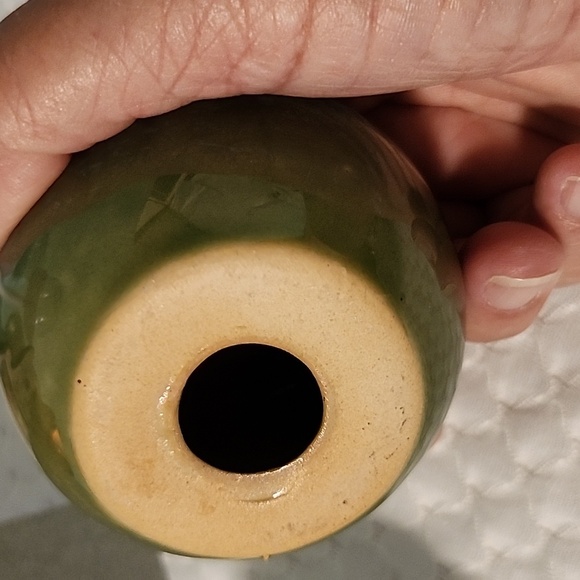 Vintage Glazed Ceramic Set Of Two Tea Light Candle Holders 2"x2" - Picture 5 of 5